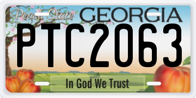 GA license plate PTC2063