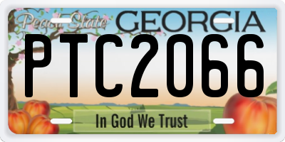 GA license plate PTC2066