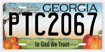 GA license plate PTC2067