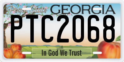GA license plate PTC2068