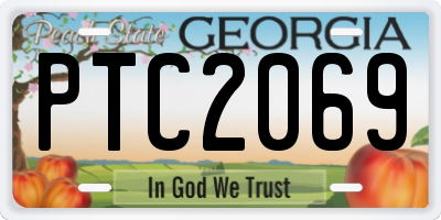GA license plate PTC2069