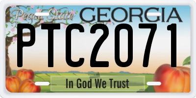 GA license plate PTC2071