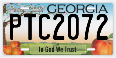 GA license plate PTC2072