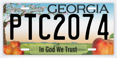 GA license plate PTC2074