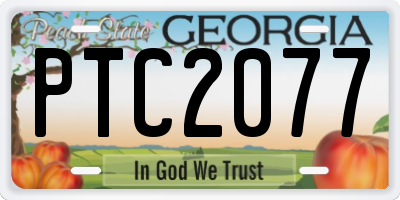 GA license plate PTC2077