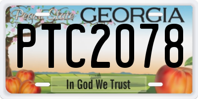 GA license plate PTC2078