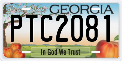 GA license plate PTC2081