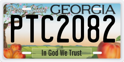 GA license plate PTC2082