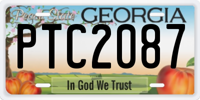 GA license plate PTC2087