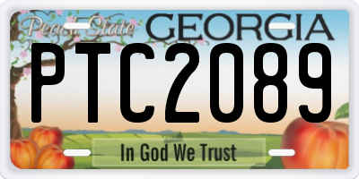 GA license plate PTC2089