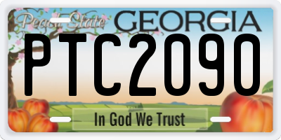 GA license plate PTC2090