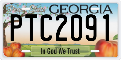 GA license plate PTC2091