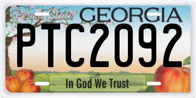 GA license plate PTC2092