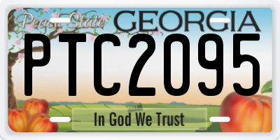 GA license plate PTC2095