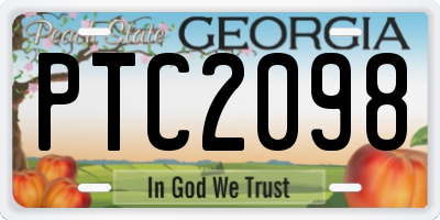 GA license plate PTC2098