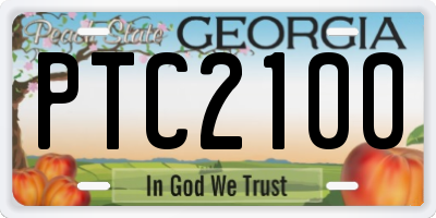 GA license plate PTC2100