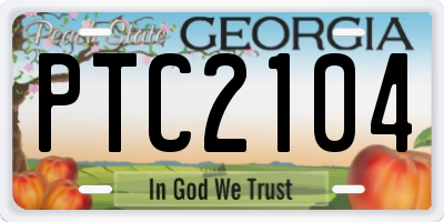 GA license plate PTC2104