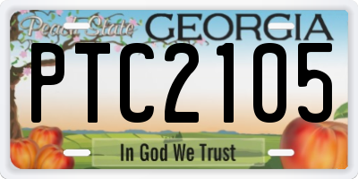 GA license plate PTC2105