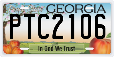 GA license plate PTC2106