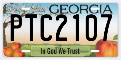 GA license plate PTC2107