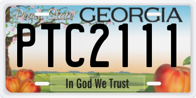 GA license plate PTC2111