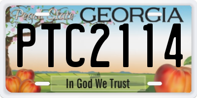 GA license plate PTC2114