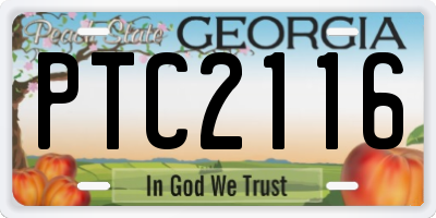 GA license plate PTC2116