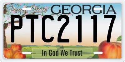GA license plate PTC2117