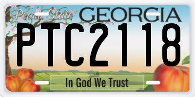 GA license plate PTC2118