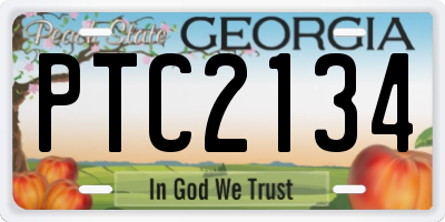 GA license plate PTC2134