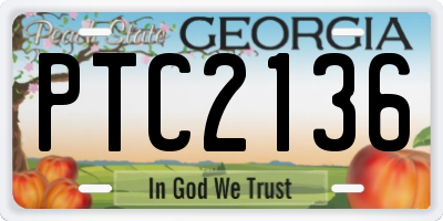 GA license plate PTC2136