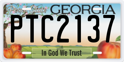 GA license plate PTC2137