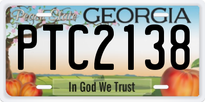 GA license plate PTC2138