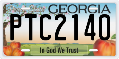 GA license plate PTC2140