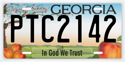 GA license plate PTC2142
