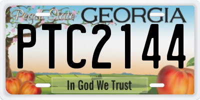 GA license plate PTC2144