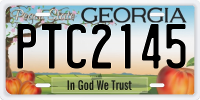 GA license plate PTC2145