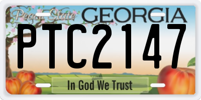 GA license plate PTC2147