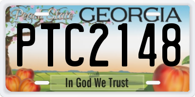 GA license plate PTC2148