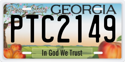 GA license plate PTC2149