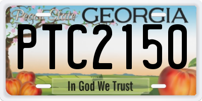 GA license plate PTC2150