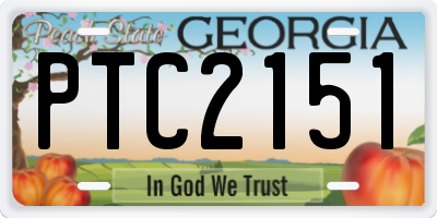 GA license plate PTC2151