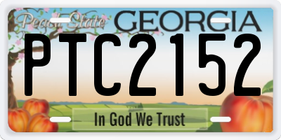 GA license plate PTC2152