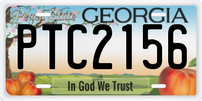 GA license plate PTC2156