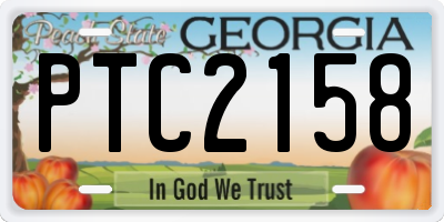 GA license plate PTC2158