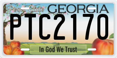 GA license plate PTC2170