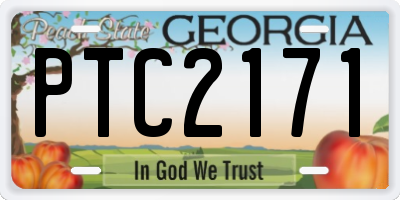 GA license plate PTC2171
