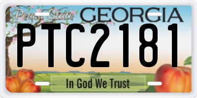 GA license plate PTC2181