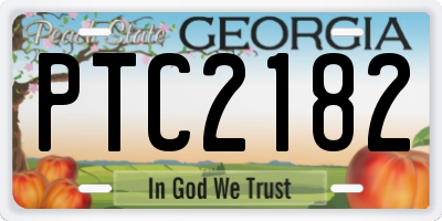 GA license plate PTC2182