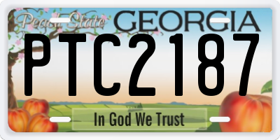 GA license plate PTC2187